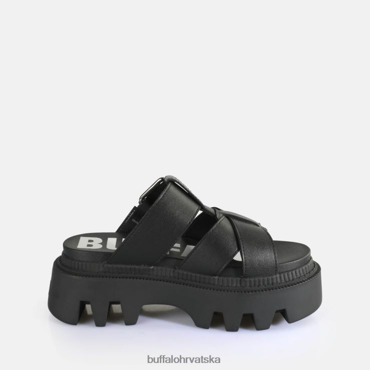 crno Buffalo flora klizne sandale s platformom veganske |slajdova TDD6T565